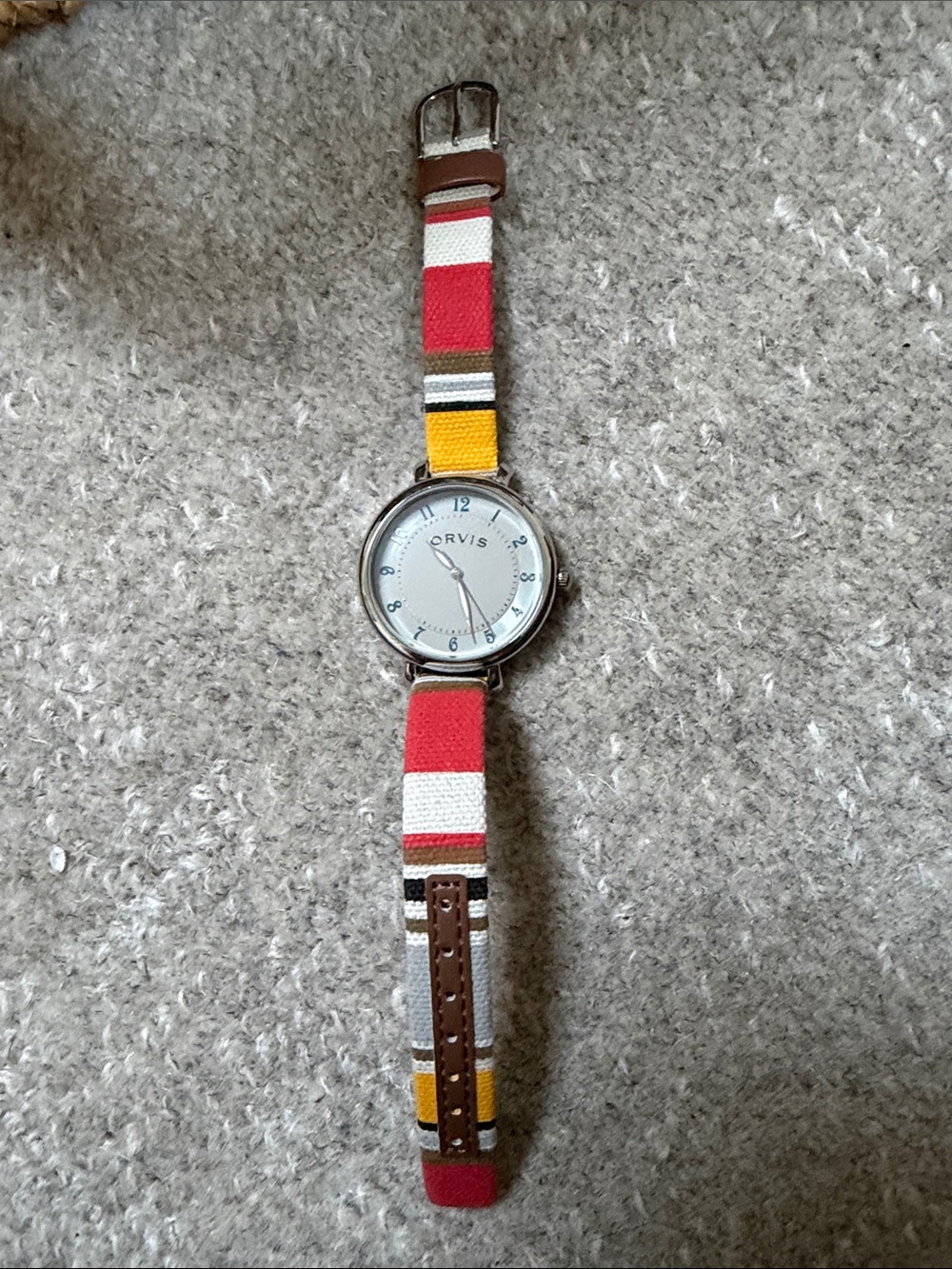 Orvis Men's Canvas Stripe Watch - Red, Yellow & White